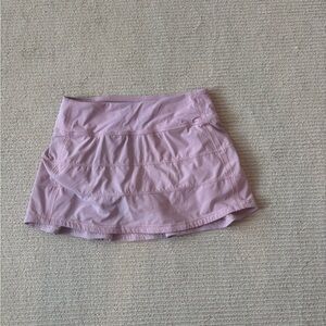 Light Pink Lululemon Pace Mid Rival Skirt